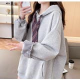 ネクタイ付きオーバーサイズパーカー パーカーワンピース風デザイン | Bifrost | 詳細画像3