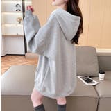 ネクタイ付きオーバーサイズパーカー パーカーワンピース風デザイン | Bifrost | 詳細画像5