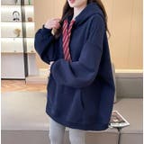 ネクタイ付きオーバーサイズパーカー パーカーワンピース風デザイン | Bifrost | 詳細画像9