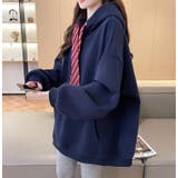 ネクタイ付きオーバーサイズパーカー パーカーワンピース風デザイン | Bifrost | 詳細画像10