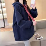 ネクタイ付きオーバーサイズパーカー パーカーワンピース風デザイン | Bifrost | 詳細画像12