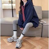 ネクタイ付きオーバーサイズパーカー パーカーワンピース風デザイン | Bifrost | 詳細画像14