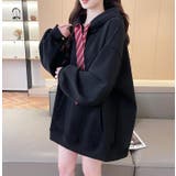 ネクタイ付きオーバーサイズパーカー パーカーワンピース風デザイン | Bifrost | 詳細画像17