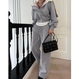 パーカートップス × ワイドパンツ スウェットセット フード付きコーディネート | Bifrost | 詳細画像1 