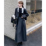 ユニークな襟デザインショートジャケットとロングスカートのセットアップ | Bifrost | 詳細画像1 