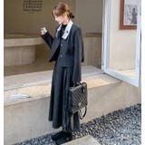 ユニークな襟デザインショートジャケットとロングスカートのセットアップ | Bifrost | 詳細画像3 