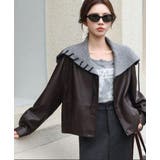 ニットフードレースアップデザインレザージャケット | Bifrost | 詳細画像1 