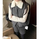 ファーカラーダイヤ柄クルーネックベスト | Bifrost | 詳細画像3 