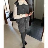 ファーカラーダイヤ柄クルーネックベスト | Bifrost | 詳細画像9 