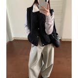 ファーカラーダイヤ柄クルーネックベスト | Bifrost | 詳細画像11 