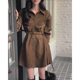 スエードシャツ風ベルト付きワンピース | Bifrost | 詳細画像1 