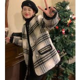 チェック柄ダブルブレスショートコート | Bifrost | 詳細画像2 