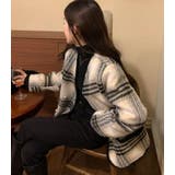 チェック柄ダブルブレスショートコート | Bifrost | 詳細画像6 