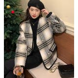 チェック柄ダブルブレスショートコート | Bifrost | 詳細画像7 