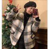 チェック柄ダブルブレスショートコート | Bifrost | 詳細画像8 