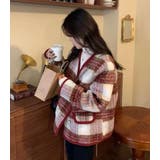 チェック柄ダブルブレスショートコート | Bifrost | 詳細画像14 