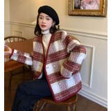 チェック柄ダブルブレスショートコート | Bifrost | 詳細画像15 