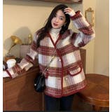 チェック柄ダブルブレスショートコート | Bifrost | 詳細画像16 