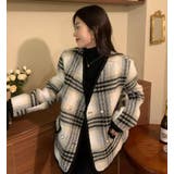 チェック柄ダブルブレスショートコート | Bifrost | 詳細画像18 