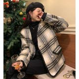 チェック柄ダブルブレスショートコート | Bifrost | 詳細画像19 