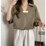 ポロカラーレースアップ半袖カットソー【韓国ファッション】 | Bifrost | 詳細画像7 