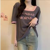 グレー | Ｔシャツ【韓国ファッション】 | Bifrost