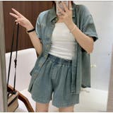 白いリボン刺繍が施されてデニムセットアップ【韓国ファッション】 | Bifrost | 詳細画像6