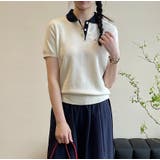 子犬刺繍入りポロシャツ襟 ショート ニットセーター【韓国ファッション】 | Bifrost | 詳細画像9