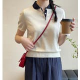子犬刺繍入りポロシャツ襟 ショート ニットセーター【韓国ファッション】 | Bifrost | 詳細画像11