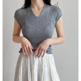 シンプルな V ネックのノースリーブニットトップ | Bifrost | 詳細画像8 