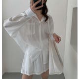 ホワイト | パーカーデザインのシャツとショートパンツセット | Bifrost