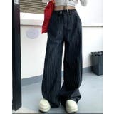 シンプル カジュアル ストライプワイドパンツ | Bifrost | 詳細画像7