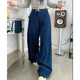 シンプル カジュアル ストライプワイドパンツ | Bifrost | 詳細画像11
