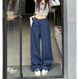 シンプル カジュアル ストライプワイドパンツ | Bifrost | 詳細画像12