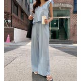 フリル ノースリーブ トップス ワイドパンツ セット | Bifrost | 詳細画像10