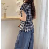 チェック柄シャツカラー カットオフスリーブ サイドタイルーズシャツ | Bifrost | 詳細画像1