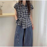 チェック柄シャツカラー カットオフスリーブ サイドタイルーズシャツ | Bifrost | 詳細画像6