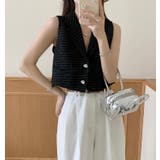 ピーコートカラーノースリーブクロップベスト | Bifrost | 詳細画像3