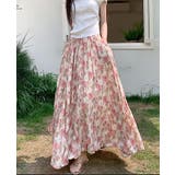 レッド | プリントシワ加工マキシスカート | Bifrost