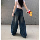 オーバーサイズワイドデニムパンツ リップ & ストーンウォッシュ柄 | Bifrost | 詳細画像3 