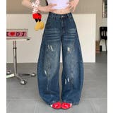 オーバーサイズワイドデニムパンツ リップ & ストーンウォッシュ柄 | Bifrost | 詳細画像6 