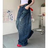 オーバーサイズワイドデニムパンツ リップ & ストーンウォッシュ柄 | Bifrost | 詳細画像8 
