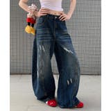 オーバーサイズワイドデニムパンツ リップ & ストーンウォッシュ柄 | Bifrost | 詳細画像12 