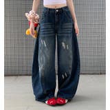 オーバーサイズワイドデニムパンツ リップ & ストーンウォッシュ柄 | Bifrost | 詳細画像13 