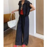 ショートスリーブデニムシャツ+ウエストドローストリングワイドレグデニムパンツ | Bifrost | 詳細画像4
