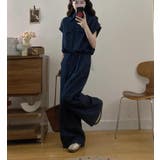 ショートスリーブデニムシャツ+ウエストドローストリングワイドレグデニムパンツ | Bifrost | 詳細画像8
