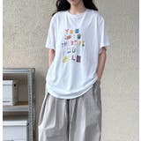 丸襟ルーズショートスリーブ カラフルグラフィックプリント T シャツ | Bifrost | 詳細画像2