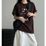 丸襟ルーズショートスリーブ カラフルグラフィックプリント T シャツ | Bifrost | 詳細画像10