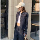 ショートデニムジャケット + ハイウエストワイドレッグデニムパンツ | Bifrost | 詳細画像3