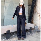 ショートデニムジャケット + ハイウエストワイドレッグデニムパンツ | Bifrost | 詳細画像5